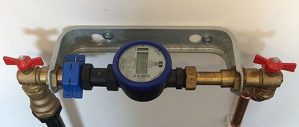 Bild på rätt placerad vattenmätare
